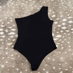 Black One-Shoulder Bodysuit. Size S
